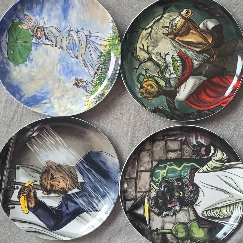 ❤️BUY 5 GET 3 FREE West Elm Dapper Animal Halloween Salad Plate,Retail $14.00 US - Picture 11 of 11